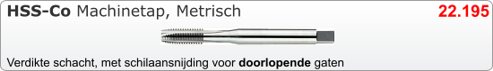 RVS  Draadsnijden Machinetap (hssco)