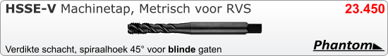 RVS  Draadsnijden Machinetap (hssev)