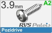 RVS Plaatschroef Din 7981 Z Din 7981z  A2  3,9