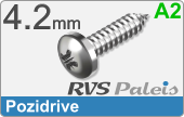 RVS Plaatschroef Din 7981 Z Din 7981z  A2  4,2