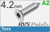 RVS Plaatschroef Din 7982 Tx Din 7982tx  A2  4,2