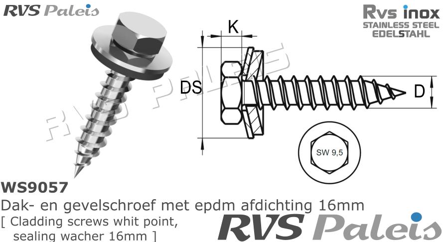 RVS Houtschroef 