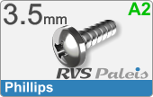 RVS Plaatschroef Ws 9091 H Ws 9091  A2  3,5