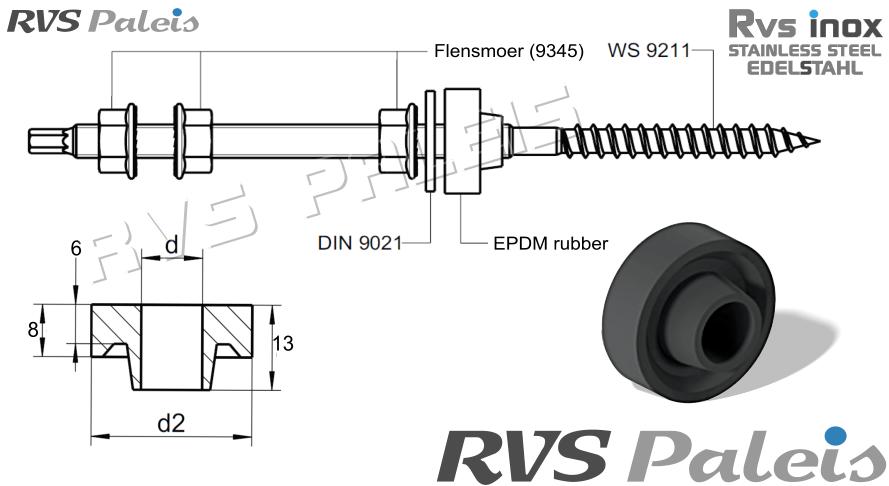 RVS Houtschroef 