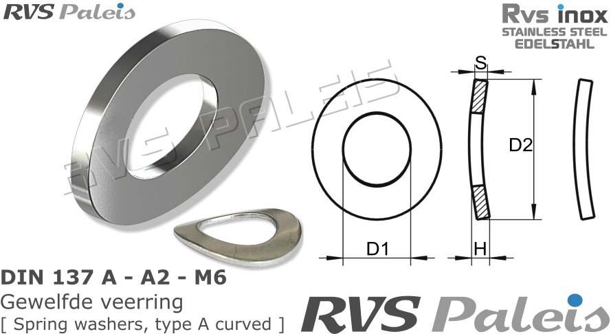 RVS  Din 137a - A2 - M6