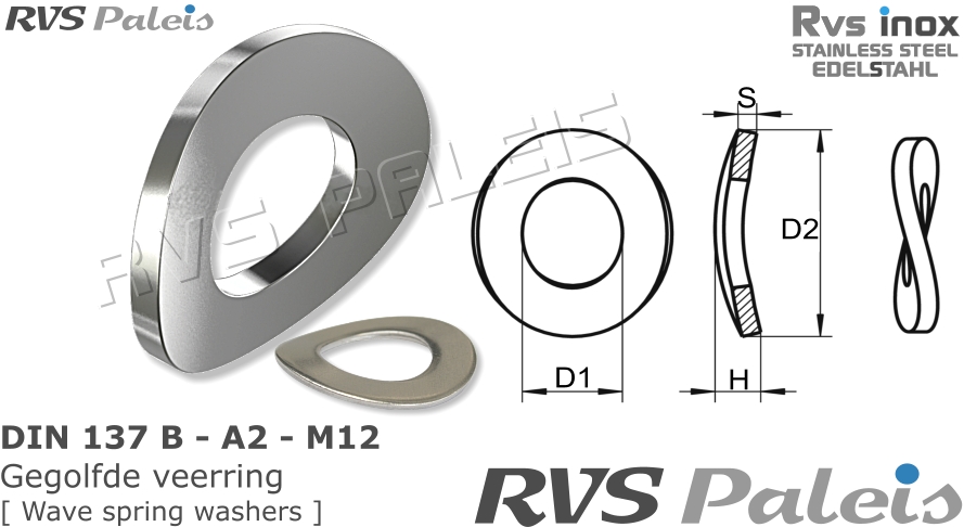 RVS  Din 137b - A2 - M12
