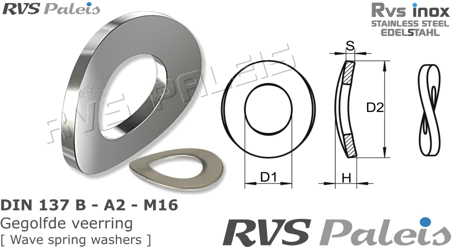 RVS  Din 137b - A2 - M16