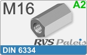 RVS  Zeskant Moeren Din 6334 M16