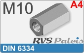 RVS  Zeskant Moeren Din 6334 M10