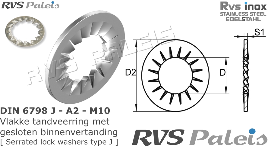 RVS  Din 6798j - A2 - M10
