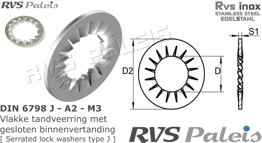 RVS  Din 6798j - A2 - M3