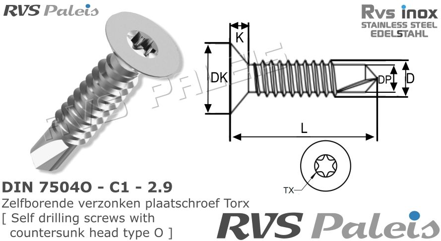 RVS Plaatschroef 