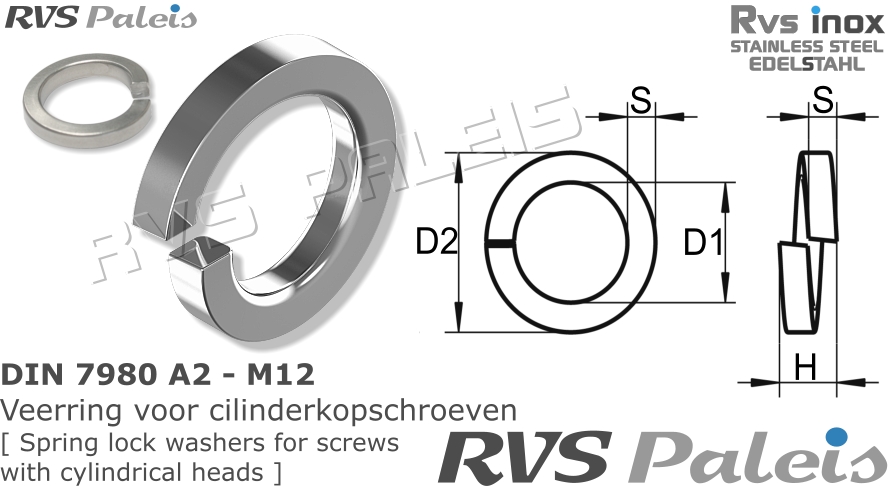 RVS  Din 7980 - A2 - M12