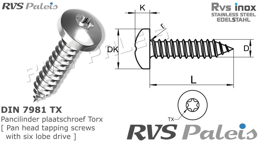 RVS Plaatschroef 