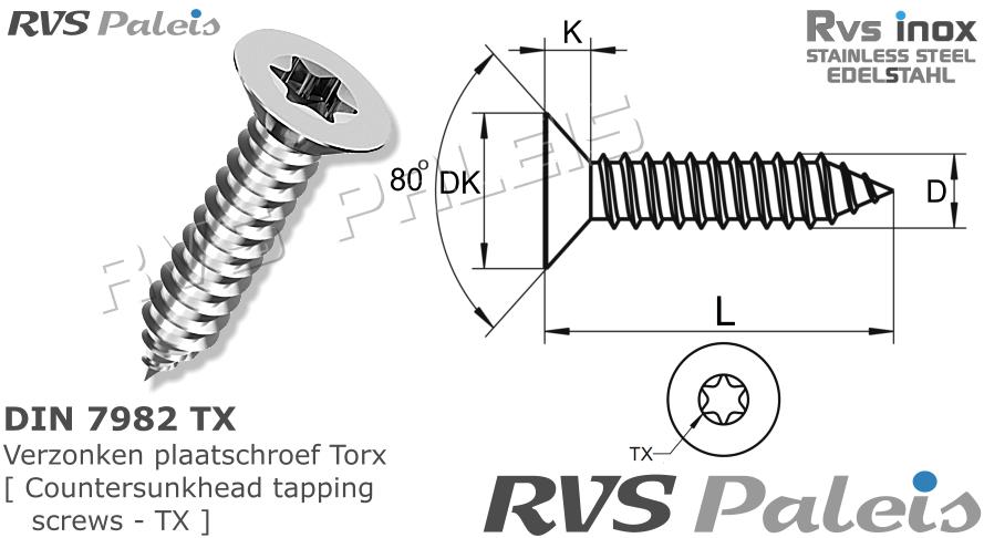 RVS Plaatschroef 