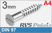 RVS  Houtschroef Din 97  A4  3