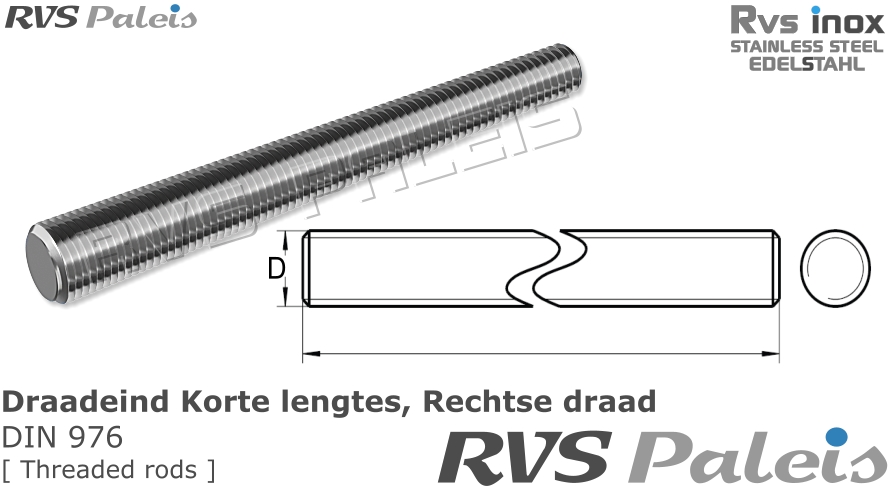 RVS  Din 976 - A2 - M6 - Kort