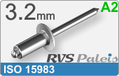 RVS  Blindklinknagel Iso 15983  A2  3,2