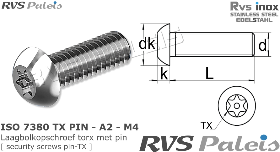 RVS  Iso 7380 Pin Tx - M4
