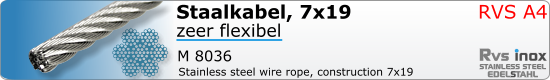 RVS  Kabel & Toebeh. 7 X 19