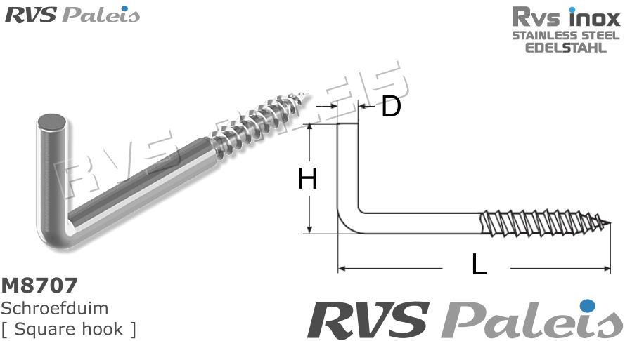 RVS Houtschroef 