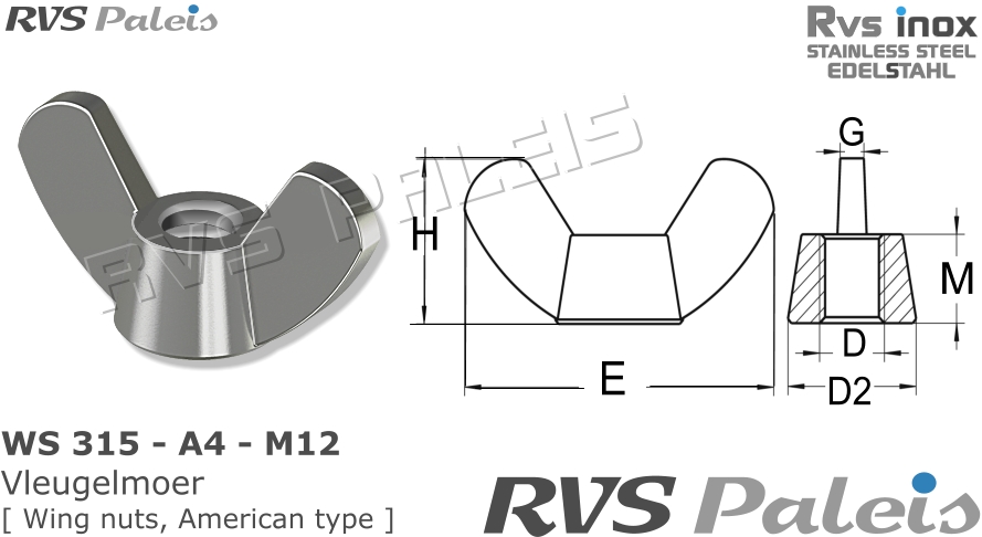 RVS  Ws 315 - A4 - M12