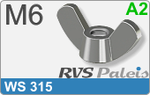 RVS  Vleugelmoeren Ws 315 - A2 M6
