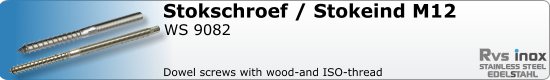 RVS Houtschroef Stokschroef En Acc. Stokschroef  M12