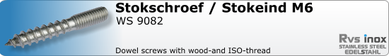 RVS Houtschroef Stokschroef En Acc. Stokschroef  M6