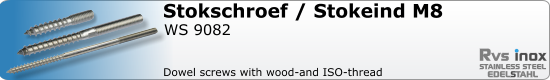 RVS Houtschroef Stokschroef En Acc. Stokschroef  M8