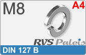 RVS  Veerring Din 127b M8