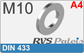 RVS  Sluitring Din 433 M10