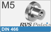 RVS  Ronde Moer Din 466 M5