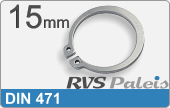 RVS  Zekeringsring Voor As Din 471   15