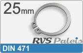 RVS  Zekeringsring Voor As Din 471   25