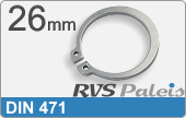 RVS  Zekeringsring Voor As Din 471   26