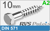 RVS  Houtdraadbout Din 571 - A2 10