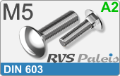 RVS  Slotbouten Din 603 - A2 M5
