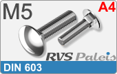 RVS  Slotbouten Din 603 - A4 M5