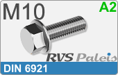 RVS Bout Buitenzeskant Din 6921 M10