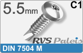 RVS Plaatschroef Din 7504m Din 7504m  C1  5,5