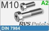 RVS Schroef Binnenzeskant Din 7984 M10