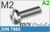 RVS Schroef Torx Din 7985tx M2