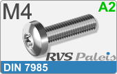 RVS Schroef Torx Din 7985tx M4