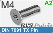 RVS  Veiligheidsschroeven Din 7991 Pin Tx M4