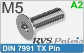 RVS  Veiligheidsschroeven Din 7991 Pin Tx M5
