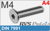 RVS Schroef Torx Din 7991tx M4