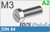 RVS Schroef Zaaggleuf Din 84 M3