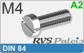 RVS Schroef Zaaggleuf Din 84 M4