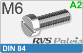 RVS Schroef Zaaggleuf Din 84 M6